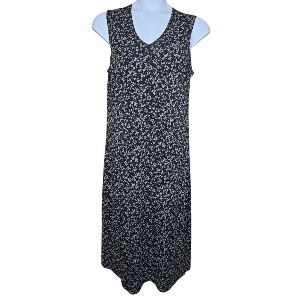 VINTAGE Y2K micro floral sleeveless whimsigoth midi dress M